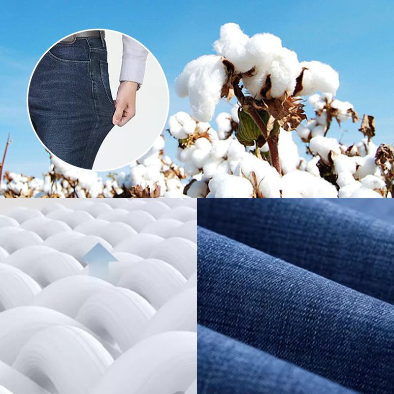 📢📢40% OFF !! ⏰Men's Elastic High Waist Straight Leg Jeans – Stretch Cotton. Breathable. Classic Fit ✨