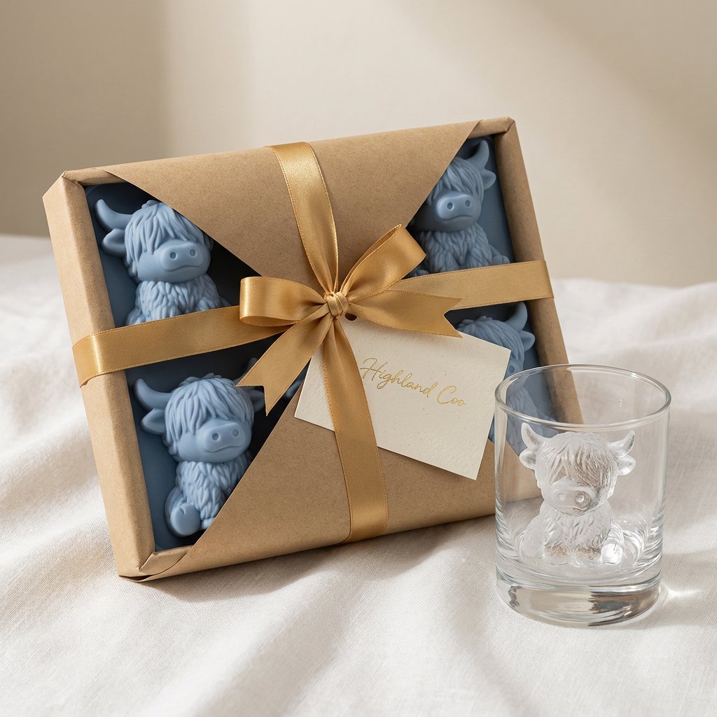 🐮 Mini Highland Cow Ice Cube Mold – Cute 3D Ice Cubes for Drinks, Parties & Gifts