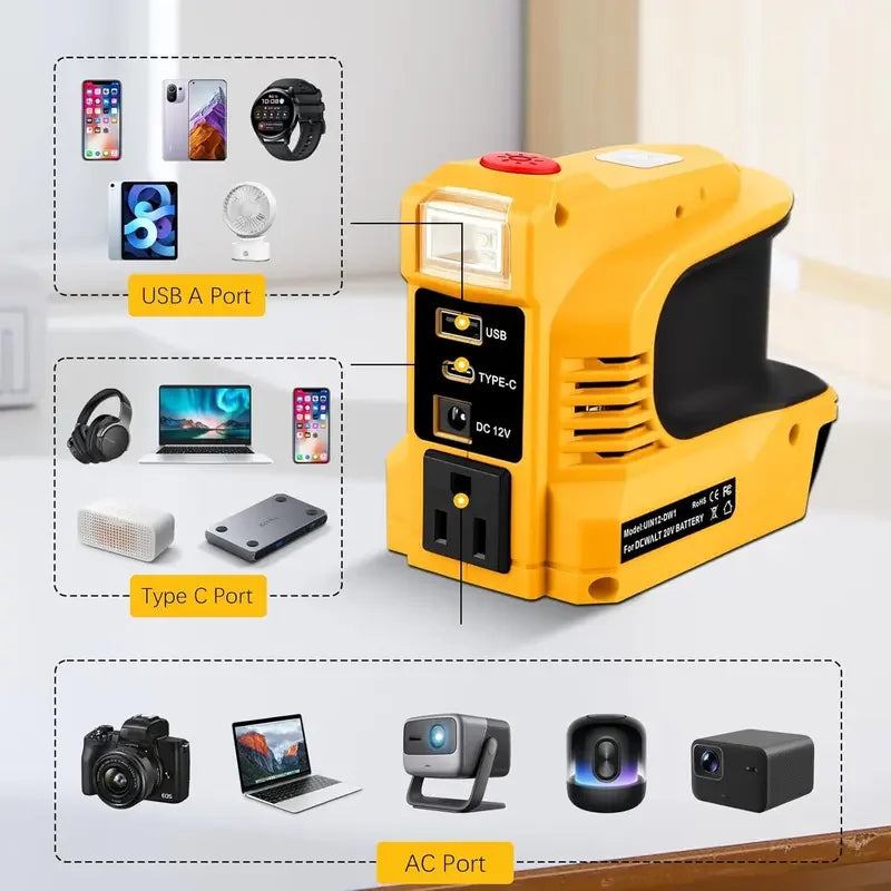 ⚡Compact DC to AC Inverter - Suitable For Cars. Motorhomes. Outdoor ( Free Shipping )