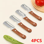 ✨Discounted Price ✨Multi-Functional Vegetable Peeler for Kitchen. Ultra-Sharp Stainless Steel Blade with Wooden Handle and Bottle Opener (2 Pcs)