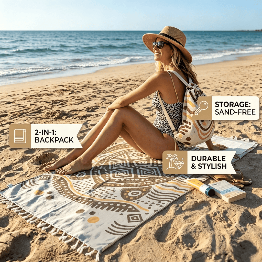 🌴 2-in-1 Beach Towel Backpack — Your Must-Have Summer Essential