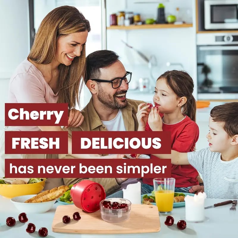 7-in-1 Cherry & Olive Pitter Tool - Portable Fruit Seed Remover for Fresh Cherry Dishes