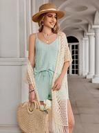 🔥This Week's Special Price:£15.99!!😍Women's Oversized Knit Cardigan – Lightweight Crochet Tassel Kimono for Spring & Summer 🌸