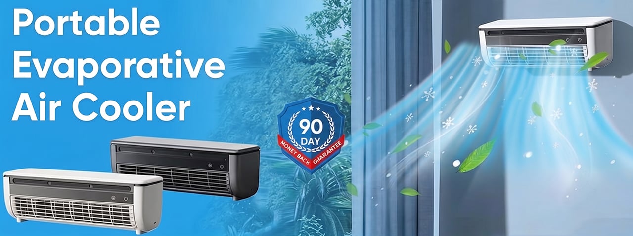 Portable Evaporative Air Cooler – Instant Cooling Mist Fan with Adjustable Speeds for Bedroom, Office & More