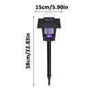 2-IN-1 Solar Mosquito Killer Lamp, IP65 Waterproof Silent Outdoor Lawn Light for Garden & Camping