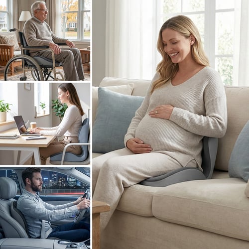 Ergonomic L-Shape Cushion Fix Sitting Posture & Alleviate Long Sitting Waist Pressure