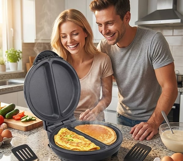 Revolutionary Double-Slot Omelette Breakfast Maker