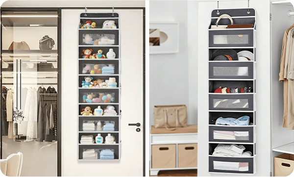 Multi-Pocket Over Door Fabric Hanging Storage Shelf