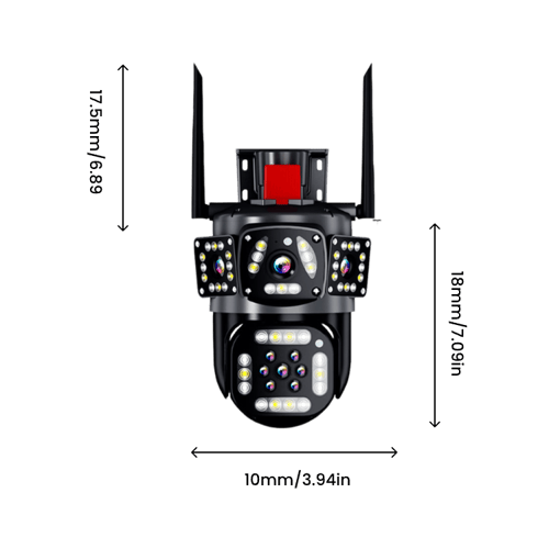 Four View Solar Powered Surveillance Camera