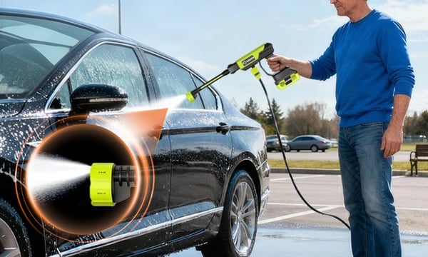 Cordless High Pressure Car Washer with 6 Spray Nozzles