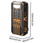 Foldable Solar Power Bank with Built-in Cables & Wireless Charging, Black Orange