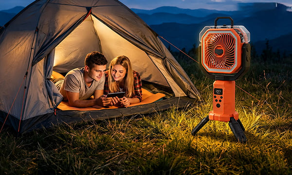 Camping Fan Portable Adjustable Height Stand