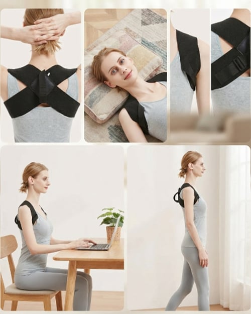 Adjustable Back Straightener for Shoulder & Lumbar Relief