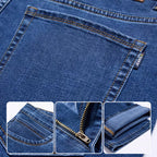 📢📢40% OFF !! ⏰Men's Elastic High Waist Straight Leg Jeans – Stretch Cotton. Breathable. Classic Fit ✨
