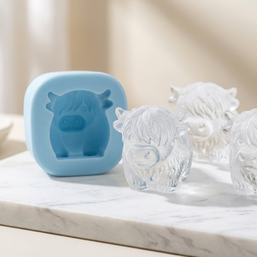 🐮 Mini Highland Cow Ice Cube Mold – Cute 3D Ice Cubes for Drinks, Parties & Gifts