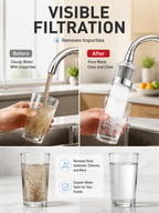 🚰 Stainless Steel Faucet Filter | No Replacement Cartridge & Anti-Splash Design