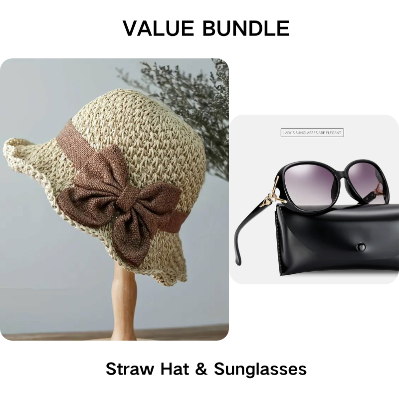 🎀 50% DISCOUNT 👒 | Straw Hat with Retro Bow – Foldable & Breathable for Summer