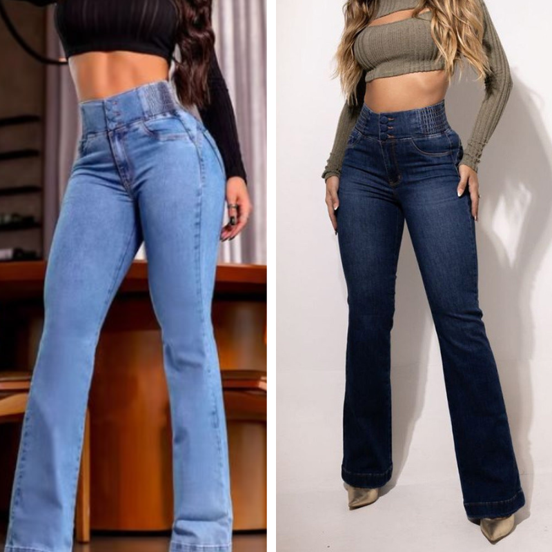 👖49% OFF NOW!💃 Women's Stretch Flare Jeans – High Waist. Body-Hugging Fit & Retro Style ✨