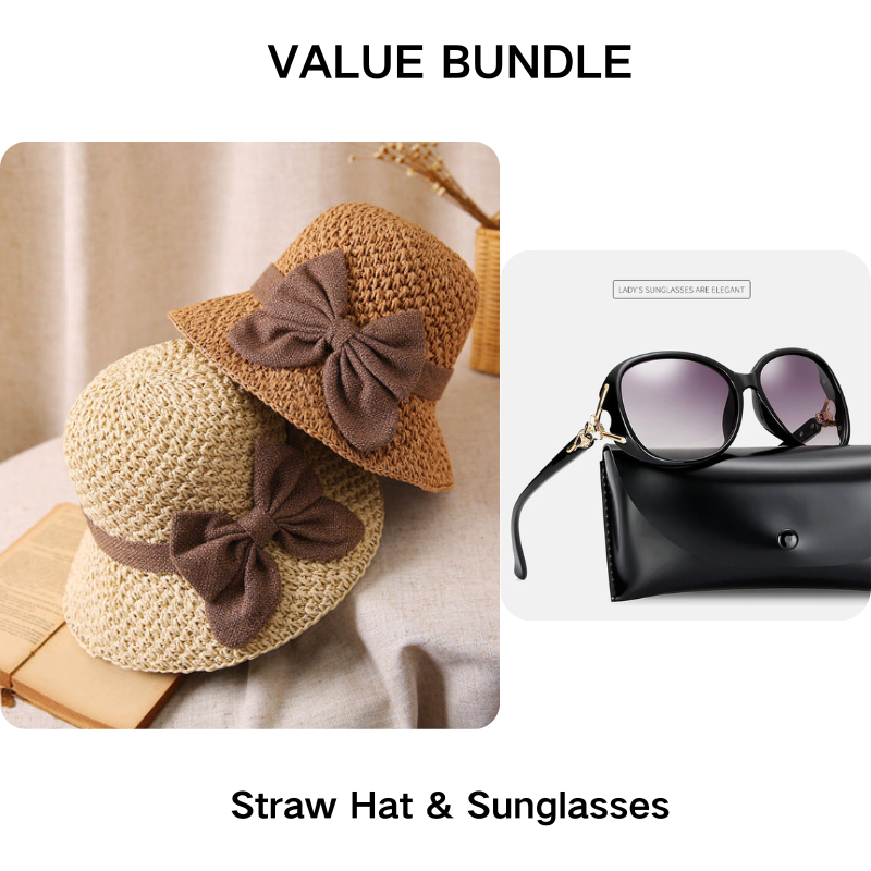 🎀 50% DISCOUNT 👒 | Straw Hat with Retro Bow – Foldable & Breathable for Summer