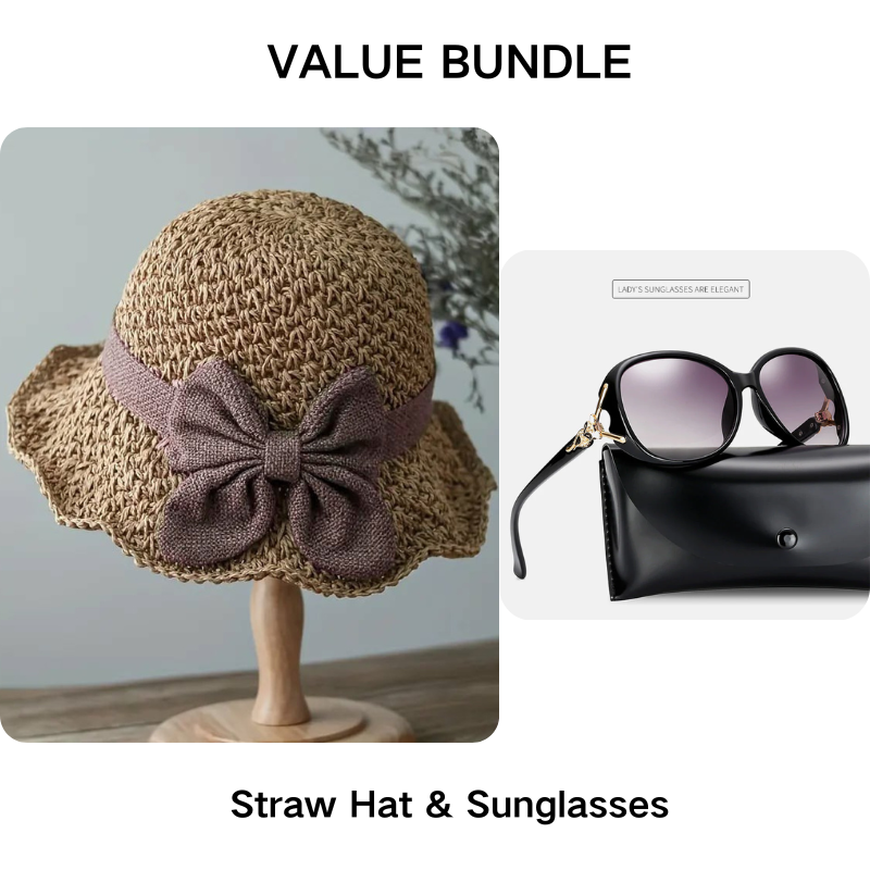 🎀 50% DISCOUNT 👒 | Straw Hat with Retro Bow – Foldable & Breathable for Summer