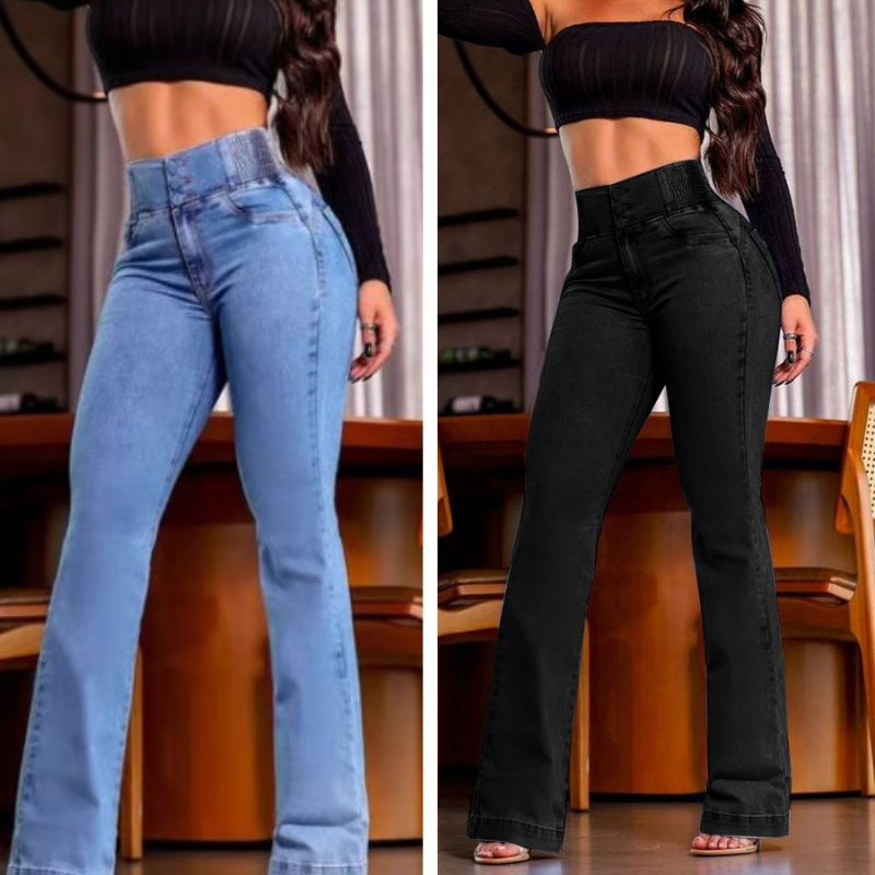 👖49% OFF NOW!💃 Women's Stretch Flare Jeans – High Waist. Body-Hugging Fit & Retro Style ✨
