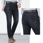 📢📢40% OFF !! ⏰Men's Elastic High Waist Straight Leg Jeans – Stretch Cotton. Breathable. Classic Fit ✨