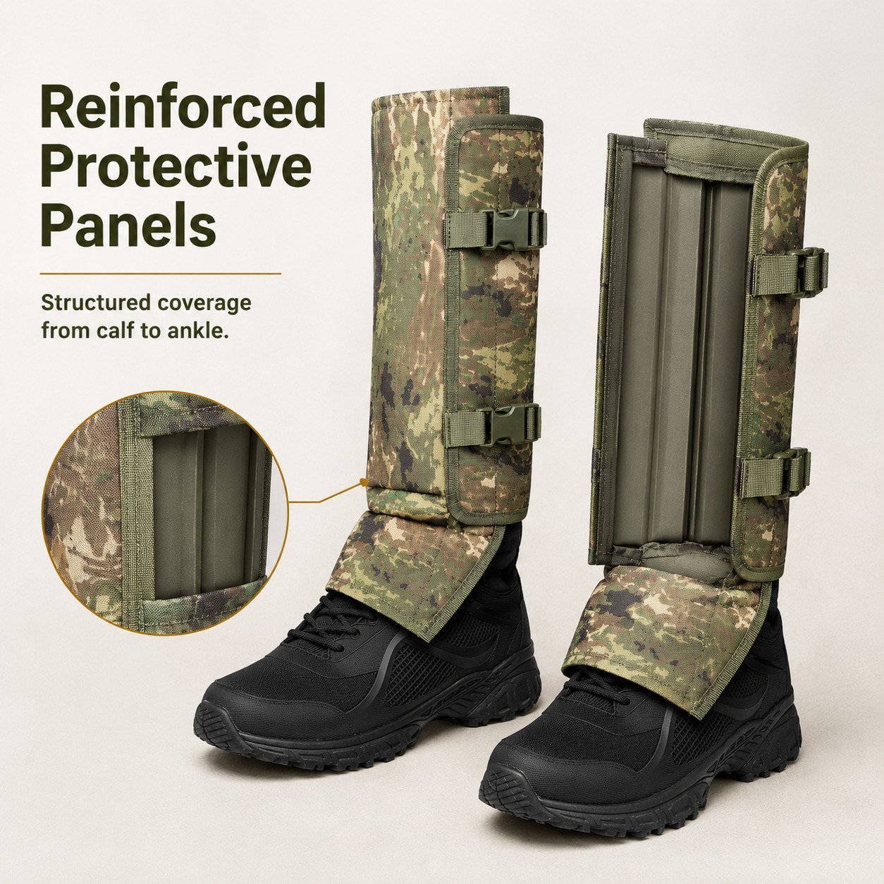 🐍 Heavy-Duty Snake Protection Gaiters – Reinforced 1000D Outdoor Leg Guards