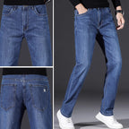 📢📢40% OFF !! ⏰Men's Elastic High Waist Straight Leg Jeans – Stretch Cotton. Breathable. Classic Fit ✨