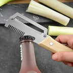 ✨Discounted Price ✨Multi-Functional Vegetable Peeler for Kitchen. Ultra-Sharp Stainless Steel Blade with Wooden Handle and Bottle Opener (2 Pcs)