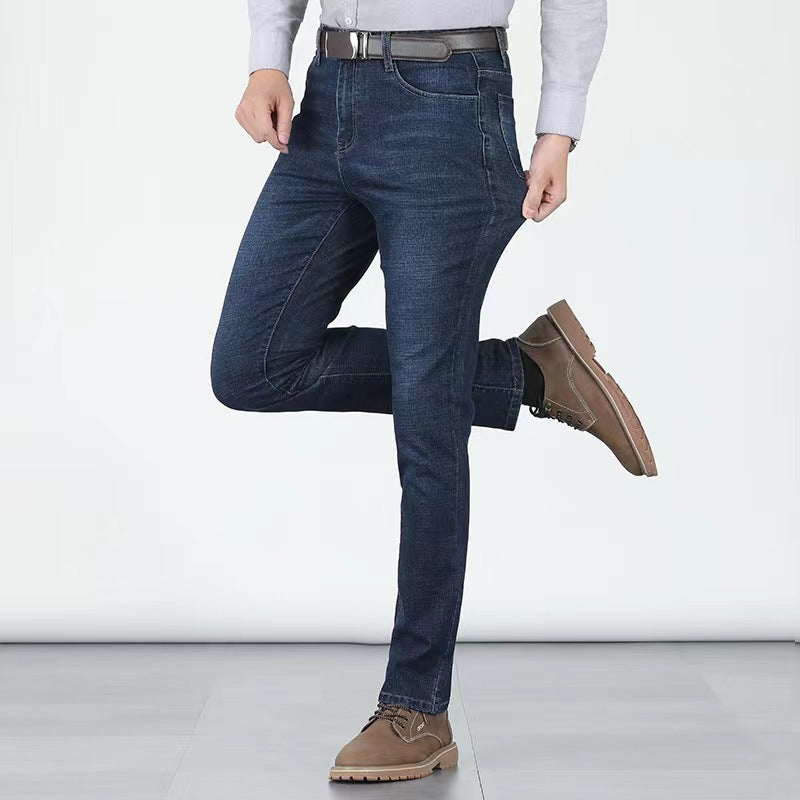 📢📢40% OFF !! ⏰Men's Elastic High Waist Straight Leg Jeans – Stretch Cotton. Breathable. Classic Fit ✨