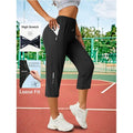 Women's Capri Pants – Loose Fit. Summer Drawstring Waist. Zipper Pockets. Breathable High-Stretch Fabric. Suitable for Everyday Wear