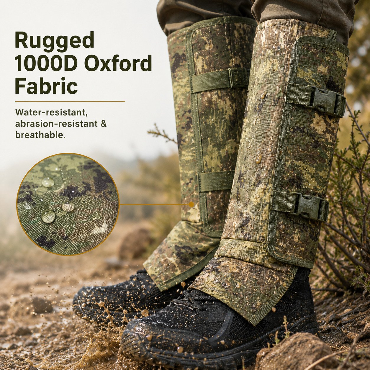 🐍 Heavy-Duty Snake Protection Gaiters – Reinforced 1000D Outdoor Leg Guards