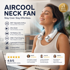 🥳2026 HOT SALE🥳💞50K+ SOLD!🍃 Neck Air Conditioner Fan – Ultra‑quiet. 360° rotating. 3 speeds. Hands‑free cooling. long battery. Summer essential! 😎🌬️