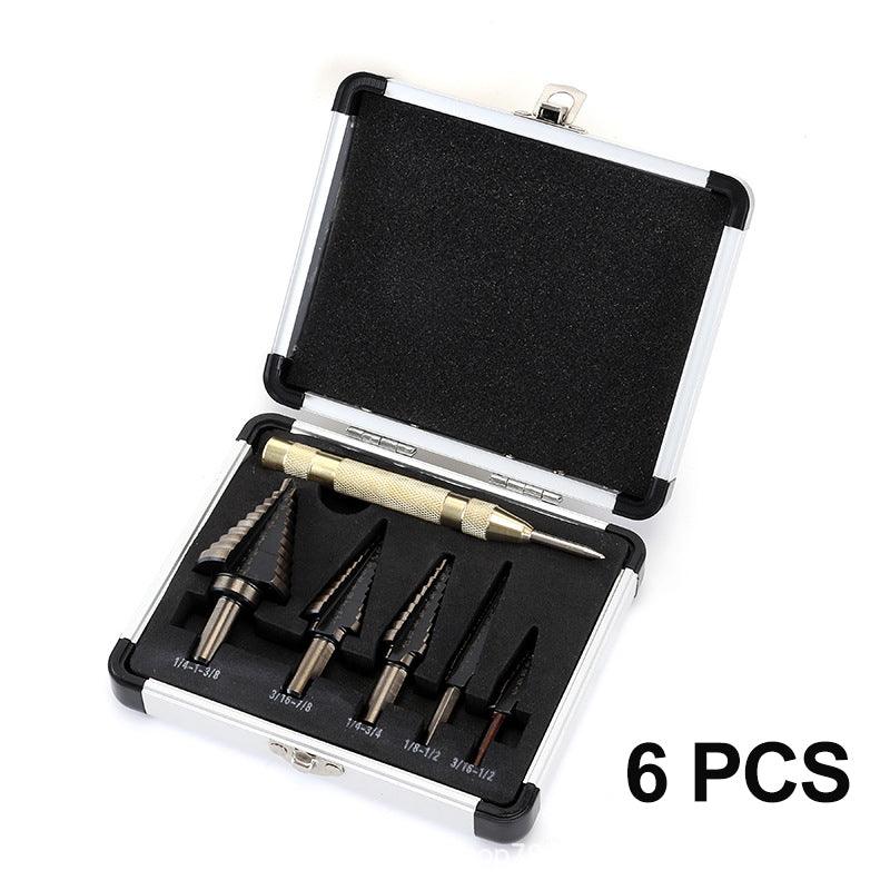 Pagoda-shaped Drill Bits Set with Aluminum Storage Case