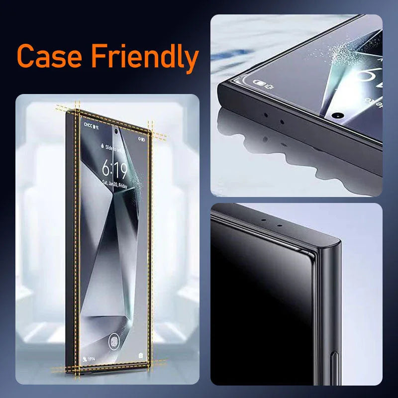 4K HD/Anti-Peeping Tempered Glass Screen Protector with Auto Dust-elimination Installation for Samsung