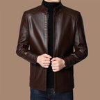 🧥40% OFF NOW! ❄️ Men's Warm Plush Lining Leather Jacket - Windproof & Stylish. Perfect for Cold Weather Outings ✨