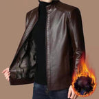 🧥40% OFF NOW! ❄️ Men's Warm Plush Lining Leather Jacket - Windproof & Stylish. Perfect for Cold Weather Outings ✨