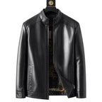 🧥40% OFF NOW! ❄️ Men's Warm Plush Lining Leather Jacket - Windproof & Stylish. Perfect for Cold Weather Outings ✨