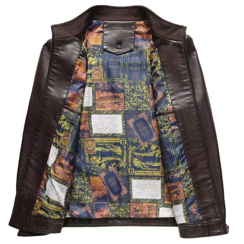 🧥40% OFF NOW! ❄️ Men's Warm Plush Lining Leather Jacket - Windproof & Stylish. Perfect for Cold Weather Outings ✨