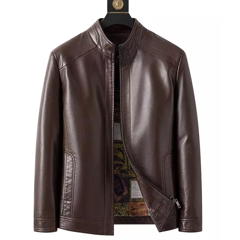 🧥40% OFF NOW! ❄️ Men's Warm Plush Lining Leather Jacket - Windproof & Stylish. Perfect for Cold Weather Outings ✨