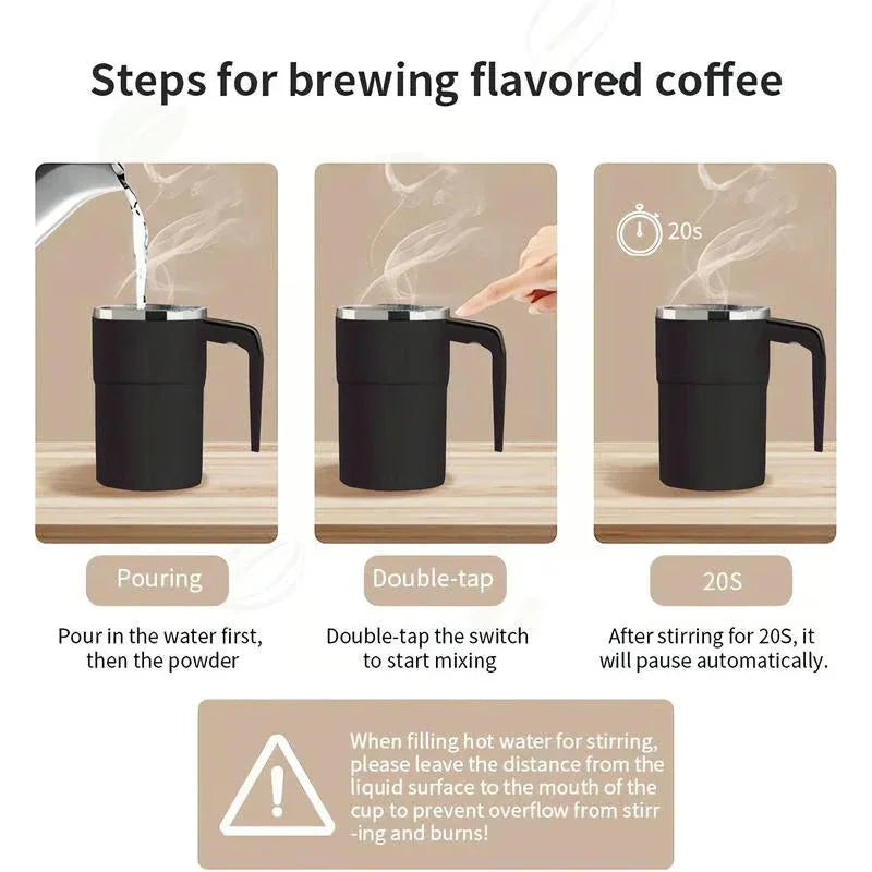 ☕Rechargeable Automatic Magnetic Stirring Coffee Mug Set with Digital Display
