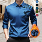 Men's Thickened Print Lapel Button Down Shirts