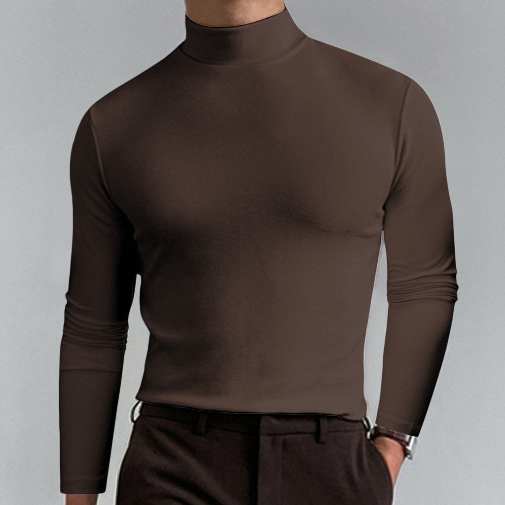 Ultimate Comfort Men's High Neck T-Shirt – Stretch. Breathable. Slim Fit for Gym & Daily Wear!