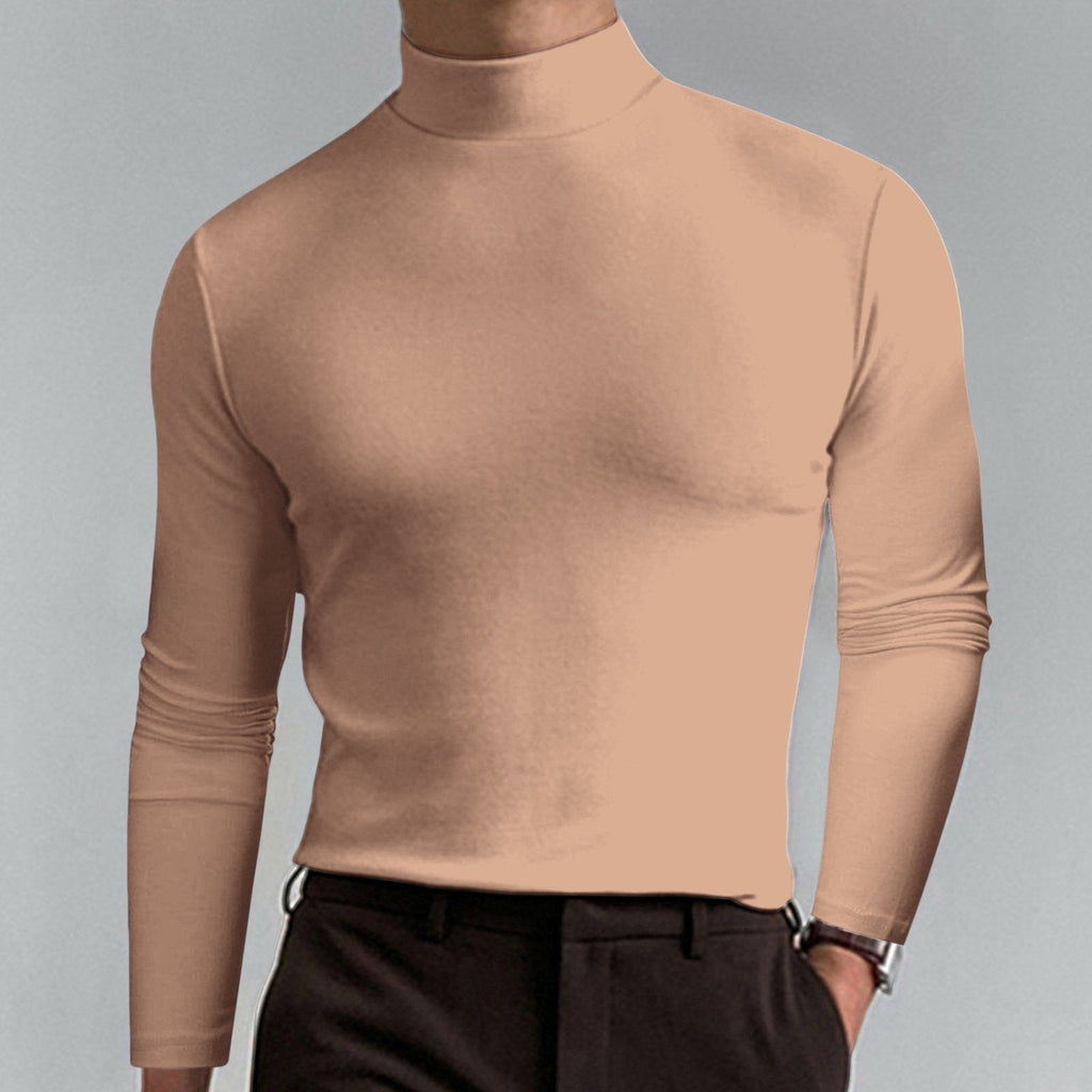 Ultimate Comfort Men's High Neck T-Shirt – Stretch. Breathable. Slim Fit for Gym & Daily Wear!