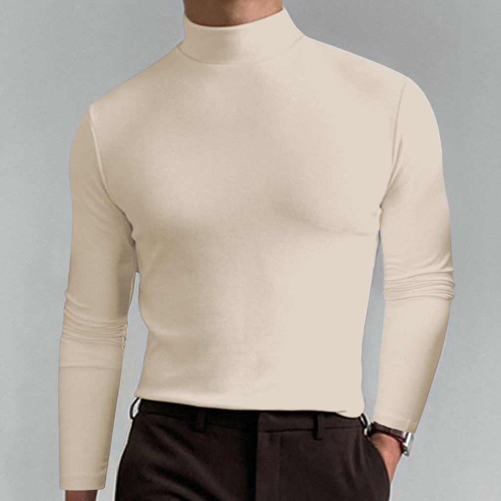 Ultimate Comfort Men's High Neck T-Shirt – Stretch. Breathable. Slim Fit for Gym & Daily Wear!