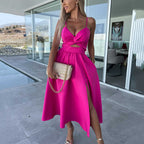 Women's Spaghetti Straps High Slit Dress