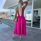 Women's Spaghetti Straps High Slit Dress