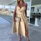 Women's Spaghetti Straps High Slit Dress