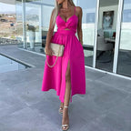 Women's Spaghetti Straps High Slit Dress