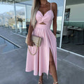 Women's Spaghetti Straps High Slit Dress
